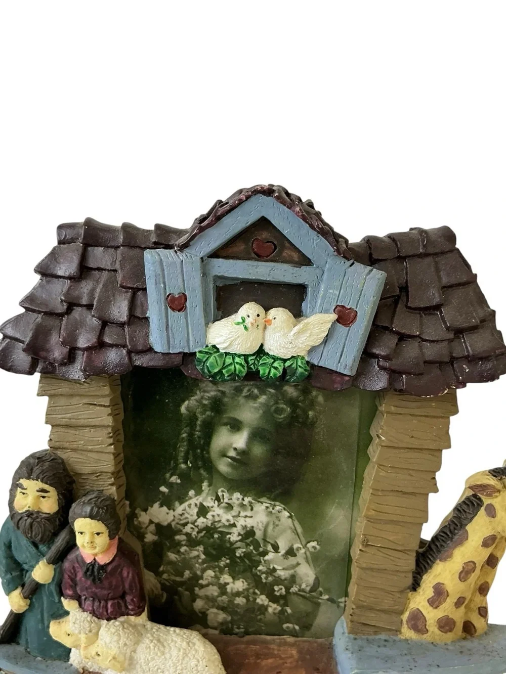 VIntage Noah’s Ark Photo Frame 3D Elements Table Decor or Hang